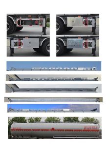 Jinxi  WPH9402GRYA Aluminum alloy flammable liquid tank transport semi-trailer