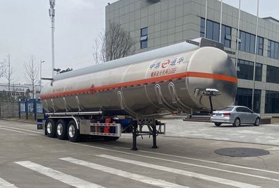 Tonghua  THT9401GRYDT49A Aluminum alloy flammable liquid tank transport semi-trailer