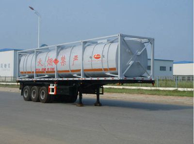 Jinbi  PJQ9402GHY Frame tank type chemical liquid transportation semi-trailer