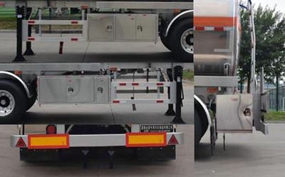 Jinbi  PJQ9403GRYL Aluminum alloy flammable liquid tank transport semi-trailer