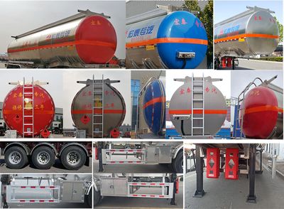 Zhengkang Hongtai brand automobiles HHT9408GRYE Aluminum alloy flammable liquid tank transport semi-trailer