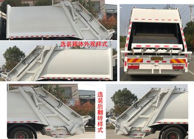 Huatong brand automobiles HCQ5182ZYS6CA Compressed garbage truck