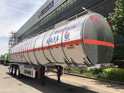 Hehai Mingzhu  MZC9407GRY Aluminum alloy flammable liquid tank transport semi-trailer