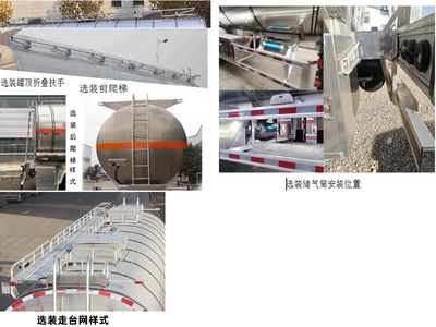 Hehai Mingzhu  MZC9407GRY Aluminum alloy flammable liquid tank transport semi-trailer