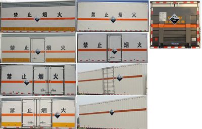 Jiangte brand automobiles JDF5060XFWJ5 Corrosive goods box transport vehicle