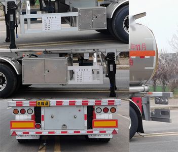 Zhuanwei  HTW9400GYYLC Aluminum alloy oil transport semi-trailer