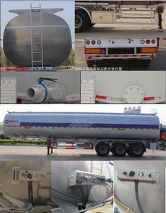 Tongyada  CTY9401GYSLB40 Aluminum alloy liquid food transportation semi-trailer