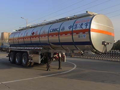 Lingyu  CLY9401GRYT Aluminum alloy flammable liquid tank transport semi-trailer