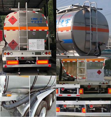 Lingyu  CLY9401GRYT Aluminum alloy flammable liquid tank transport semi-trailer