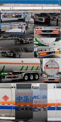 Lingyu  CLY9402GRY50 Aluminum alloy flammable liquid tank transport semi-trailer