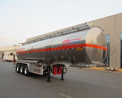 Jining Hongtai brand automobiles NHT9402GRY Aluminum alloy flammable liquid tank transport semi-trailer