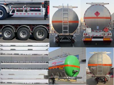 Jining Hongtai brand automobiles NHT9402GRY Aluminum alloy flammable liquid tank transport semi-trailer