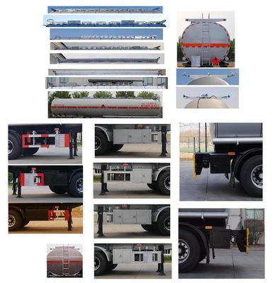 Jinbi  PJQ9405GRYH Flammable liquid tank transport semi-trailer