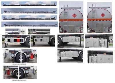 Jinbi  PJQ9405GRYH Flammable liquid tank transport semi-trailer