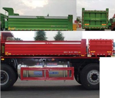 Jiefang Automobile CA3312P2K2L6T4NE5A80 Flat head natural gas dump truck