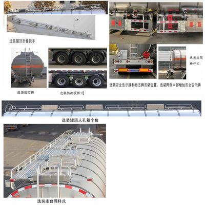 Hehai Mingzhu  MZC9406GRY Flammable liquid tank transport semi-trailer