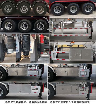 Zhengkang Hongtai brand automobiles HHT9403GRYD Aluminum alloy flammable liquid tank transport semi-trailer