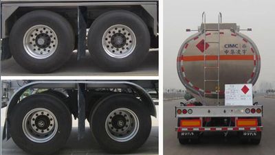 Lingyu  CLY9351GYYC Aluminum alloy oil transport semi-trailer