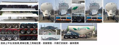 Lingyu  CLY9401GFL38 Medium density powder material transportation semi-trailer