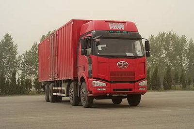 Jiefang Automobile CA5240XXYP63K2L6T4A1E1 Flat headed diesel box transport vehicle