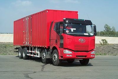 Jiefang Automobile CA5240XXYP63K2L6T4A1E1 Flat headed diesel box transport vehicle