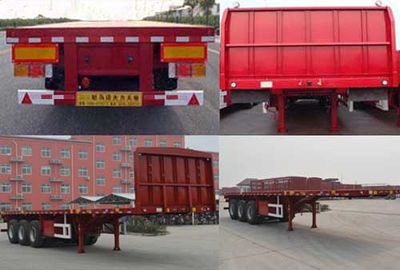 Tianjun Dejin brand automobiles TJV9400TPBE Flat transport semi-trailer