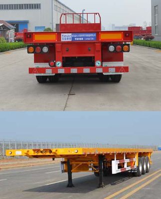 Tianjun Dejin brand automobiles TJV9400TPBE Flat transport semi-trailer