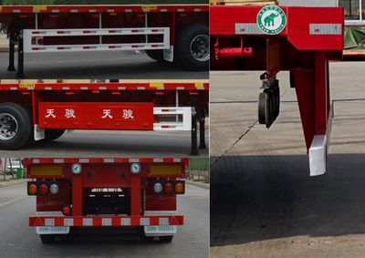 Tianjun Dejin brand automobiles TJV9400TPBE Flat transport semi-trailer