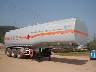 Minjiang brand automobiles YZQ9400GRY Flammable liquid tank transport semi-trailer