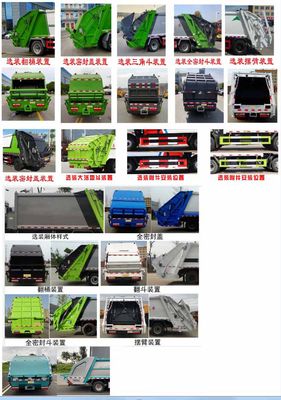 Huatong brand automobiles HCQ5126ZYSEQ6 Compressed garbage truck