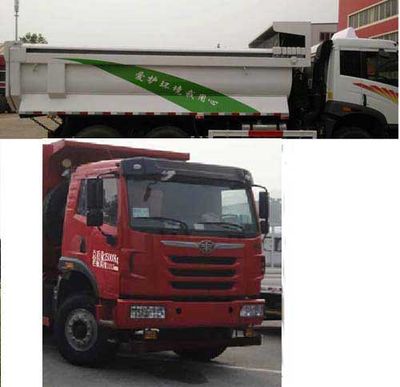 Jiefang Automobile CA3251P2K2L4T1E4A80 Flat head diesel dump truck