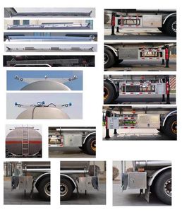 Jinbi  PJQ9406GYYL Aluminum alloy oil transport semi-trailer