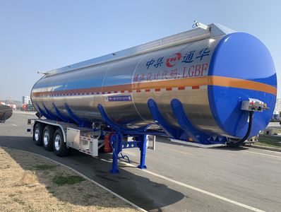 Tonghua  THT9401GRYDT44A Aluminum alloy flammable liquid tank transport semi-trailer