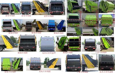 Huatong brand automobiles HCQ5097ZYSZZ6CS Compressed garbage truck