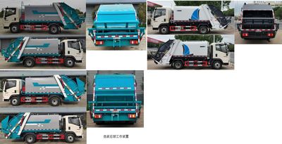 Huatong brand automobiles HCQ5097ZYSZZ6CS Compressed garbage truck