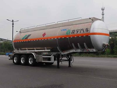 Lingyu  CLY9401GRYF Aluminum alloy flammable liquid tank transport semi-trailer