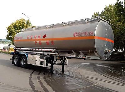 Lingyu  CLY9351GYYA Aluminum alloy oil transport semi-trailer