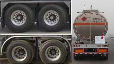 Lingyu  CLY9351GYYA Aluminum alloy oil transport semi-trailer