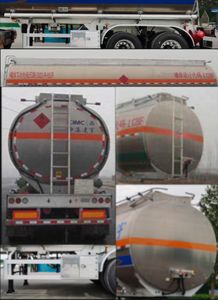 Lingyu  CLY9351GYYA Aluminum alloy oil transport semi-trailer