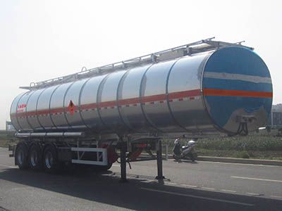 Lingyu  CLY9401GRYH Aluminum alloy flammable liquid tank transport semi-trailer