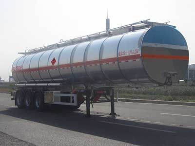 Lingyu  CLY9401GRYH Aluminum alloy flammable liquid tank transport semi-trailer