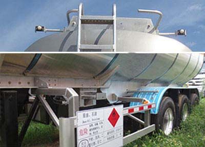 Lingyu  CLY9401GRYH Aluminum alloy flammable liquid tank transport semi-trailer