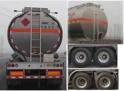 Lingyu  CLY9290GYY Aluminum alloy oil transport semi-trailer