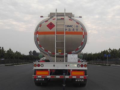 Lingyu  CLY9290GYY Aluminum alloy oil transport semi-trailer