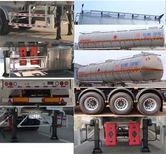 Zhengkang Hongtai brand automobiles HHT9405GRYB Aluminum alloy flammable liquid tank transport semi-trailer