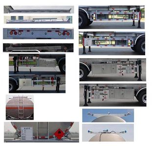 Jinbi  PJQ9403GYYL Aluminum alloy oil transport semi-trailer