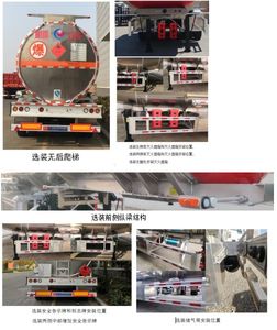 Hehai Mingzhu  MZC9400GYY Aluminum alloy oil transport semi-trailer