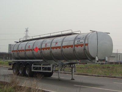 Lingyu  CLY9403GRY Aluminum alloy flammable liquid tank transport semi-trailer