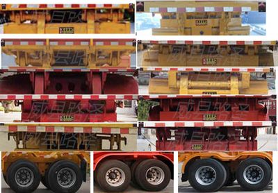 Huazheng brand automobiles LHZ9350ZZXP Flat dump semi-trailer