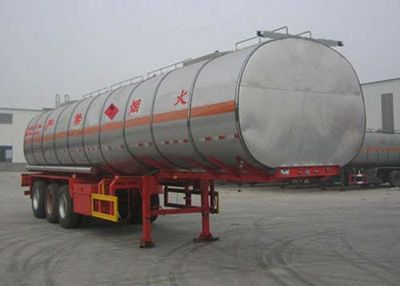 Huachang brand automobiles QDJ9403GRY Flammable liquid tank transport semi-trailer